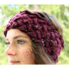 Stirnband im Flechtmuster Violett superwarm